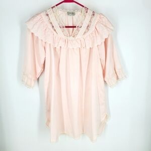 Christian Dior Vintage 100% Polyester Youth Nightgown Set Size 6 Pink